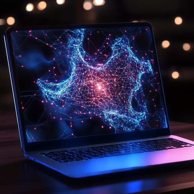 Neural network architecture visualization demonstrating advanced AI technology solutions